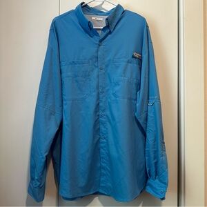 Men’s Columbia PFG Bahama™ II Long Sleeve Shirt - XL, Blue